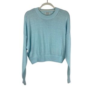 Madewell Light Blue Loose-Knit Crewneck Sweater
